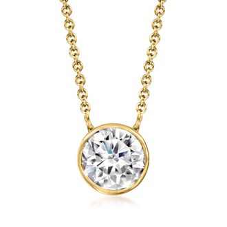 Ross-Simons Bezel-Set Lab-Grown Diamond Necklace in 14kt Yellow Gold