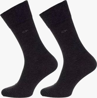 Calvin Klein Mens Calvin Klein 2 Pack Mens Crew Classic Socks Grey - Size: 12/9/11.5/11/10.5/10/9.5