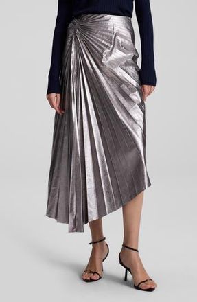 A.L.C. Tracy Asymmetric Hem Faux Leather Skirt in Smoky Silver at Nordstrom Rack, Size 00