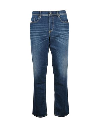 Diesel Blue Stretch Cotton Tapered Jeans