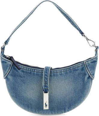 Polo Ralph Lauren Borsa a spalla denim con fibbia - Blu