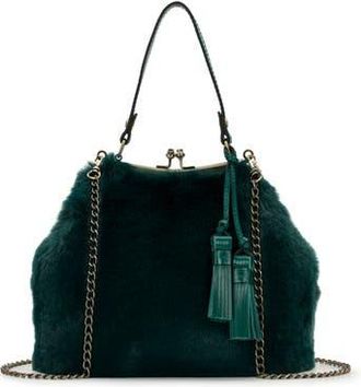 Patricia Nash Laureana Faux Fur Frame Top Shoulder Bag in Spruce at Nordstrom Rack