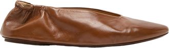 Mars&egrave;ll Crinkled Leather Ballerina Flats with Tapered Shape