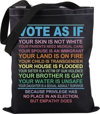 Generic LGBTQ Pride Tote Bag Vote As If Tote Bag Reproductive Rights Tote Bag Election Gift LGBTQ Pride Month Gift (Vote As If TOTE)