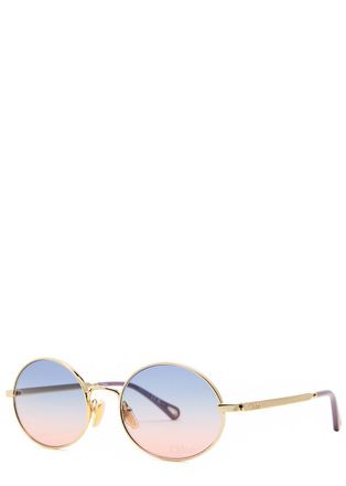 Chlo&eacute; Round-frame Sunglasses - Gold - One Size