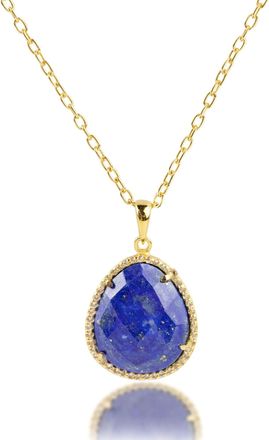 MAX + STONE 18k Gold Over Sterling Silver 7 Ct. 10x10mm Pear Cut Gemstone Necklace