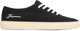 Jacquemus Schoenen, Heren, Zwart, 42 EU, Katoen, Logo Geborduurde Canvas Sneakers