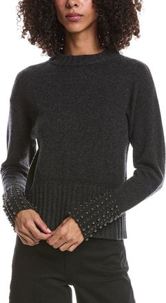 Brodie Ellie Pearl Detail Crewneck 100% Cashmere Sweater