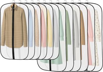 OEM Funda Para Ropa - Material Peva - Funda Semi-transparente Con Cremallera - Para Trajes Camisas Vestidos Abrigos - 12 Unidades - 120x60 Cm Y 100x60 Cm