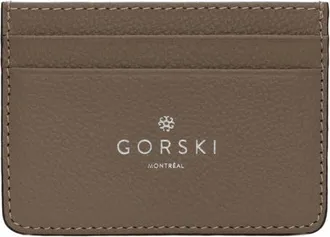 Gorski Leather Card Holder in Taupe at Nordstrom