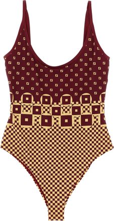 Fendi Micro Patchwork One-piece Swimsuit