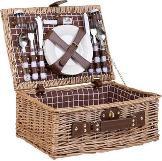 Wanderlust Deco Cesta de picnic marr&oacute;n 40x28x20