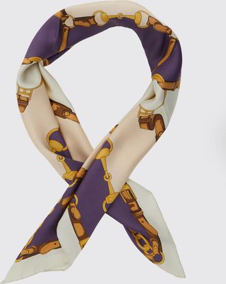 Gucci Foulard quadrato in twill di seta con stampa grafica multicolore