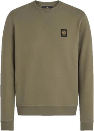 Belstaff Klassieke Olive Sweatshirt van Boucl&eacute; Katoen - Heren - Sweatshirts - Groen - L - Katoen - Hoodies & sweatvesten