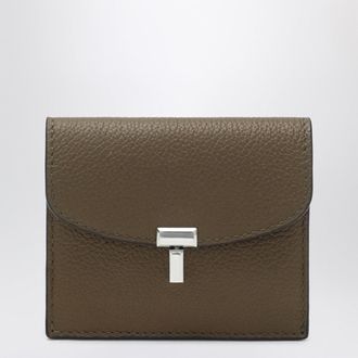 Toteme Taupe grained-leather T-lock card holder