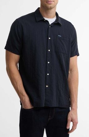 Barbour Kingswood Short Sleeve Cotton Ripstop Button-Up Shirt in Dark Navy at Nordstrom, Size Xx-Large
