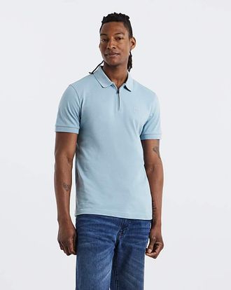 HUGO BOSS Slim Fit Zip Neck Polo