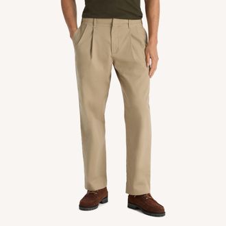 Nautica Mens Embroidered Pleated Stretch Twill Pant