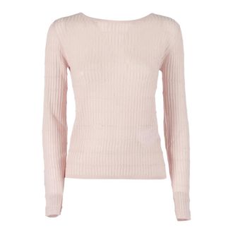 Max Mara Maglia-Canottiera-Top Pedone - Dames - Ronde hals truien - Roze - L - Wol - Truien & Vesten