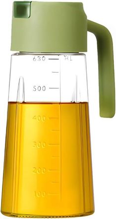 OEM 2-delige Groene 630ml Autom&aacute;tico Omklapbare Oliefles, Anti-rutschandgreep, Voor Olijfolie, Sojasaus Y Azijn