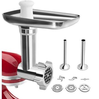 OEM Accesorio Picador De Carne Kitchenaid, Accesorio Picador De Carne Kitchenaid Para Batidora De Pie, Con 3 Discos Perforados Y 2 Tubos De Alimentaci&oacute;n P