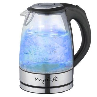 MegaChef 1.7Lt. Glass and Stainless Steel Electric Tea Kettle in Grey at Nordstrom