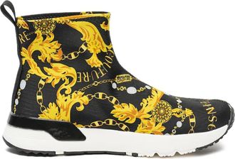 Versace Jeans Couture Sneakers, female, Multicolor, Size: 7 US Barocco Dynamic Socks Sneakers