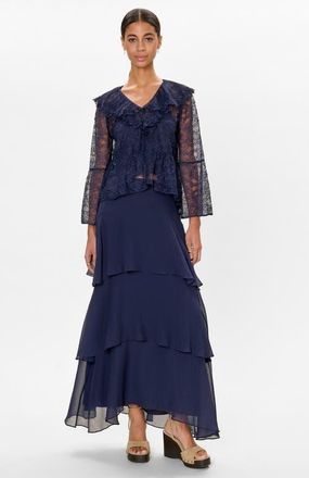 Rebecca Taylor Skye Lace Top in Maritime Blue at Nordstrom, Size X-Small