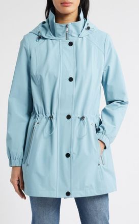 London Fog Hooded Jacket in Ocean Blue at Nordstrom, Size X-Small