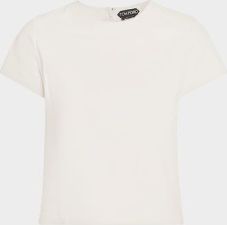 Tom Ford Leather Short-Sleeve Top