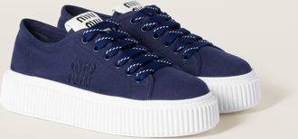 Miu Miu Denim sneakers with logo