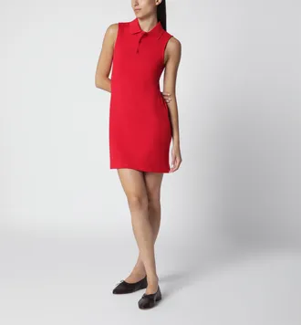 Flore Flore Abito polo Lauren senza maniche in cotone rosso