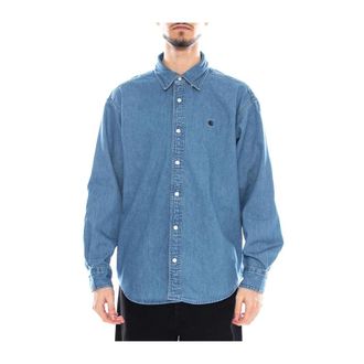 Carhartt Work in Progress Carhartt Wip, Casual Shirts, male, Blue, Size: M L/S Lucas Shirt