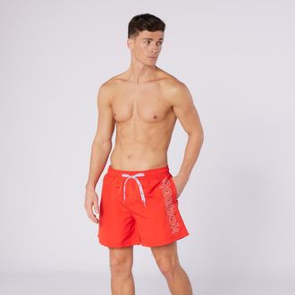Reebok Badeshorts REEBOK Abbott, Herren, Gr. XL, N-Gr, sport rot, Microfaser, Obermaterial: 100% Polyester, Badehosen Badeshorts, mit Tunnelzug und seitliche