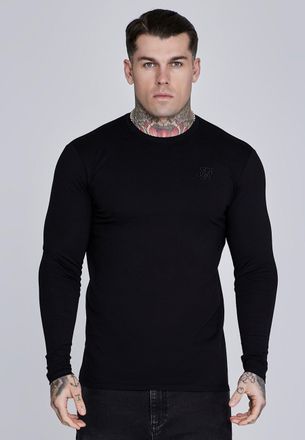 Siksilk Mens Black Long Sleeve T-Shirt XXL