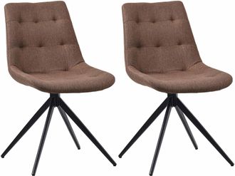 Clp Clp - Lote De 2 Sillas De Comedor Merna Gris Topo Tela