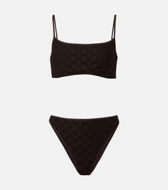 Gucci GG terry-trimmed jersey bikini
