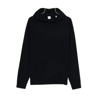 Aspesi Hoodies, male, Black, Size: M Fine Knit Hoodie