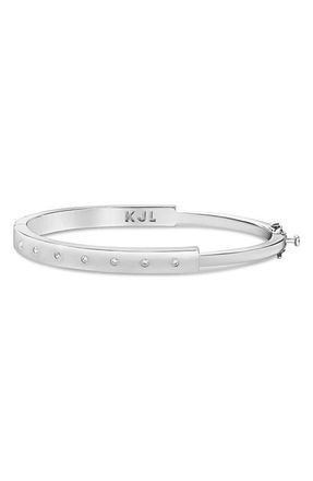 Kenneth Jay Lane Cubic Zirconia Bangle Bracelet in Rhodium Plated at Nordstrom