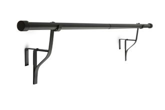 TJ Hughes PortePole - Extendable Door Curtain Pole In Black - TJ Hughes