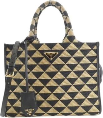 Prada Pre-owned Tote Bags, male, Multicolor, Size: ONE SIZE Pre-owned Triangolo Jacquard handbag