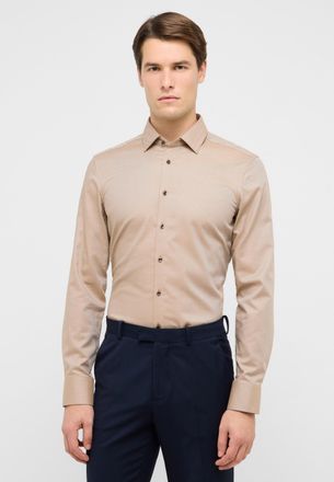 Eterna Langarmhemd ETERNA SLIM FIT, Herren, Gr. 38, Normalgr&ouml;ssen, braun, 100% Baumwolle, schmal, Manschette, Hemden Langarmhemd, NON IRON (b&uuml;gelfrei)