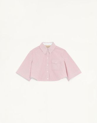 Valentino Camicia Motivo Check Donna ROSA/AVORIO 36