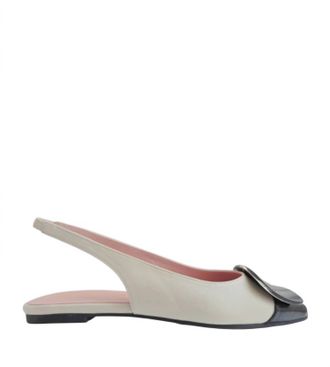 Pretty Ballerinas Womans Ella Slingback Flats In Cream And Black