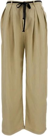 Barena Wijde Broeken - Dames - Wijde Broeken - Beige - 2XS - Linnen - Broeken