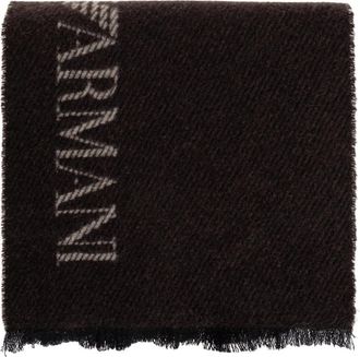 Emporio Armani Logo Sjaal - Heren - Wintersjaals - Bruin - ONE Size - Wol - Accessoires