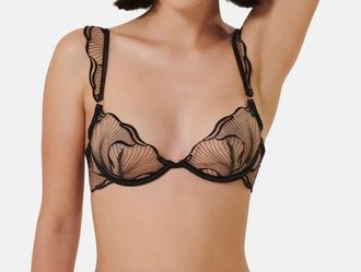 Bluebella Marabel Wired Bra In Black Sheer