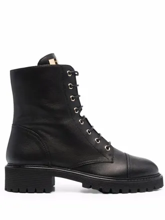Giuseppe Zanotti Nevada leather ankle boots - women - Calf Leather/Calf Leather/Rubber - 36 - Black