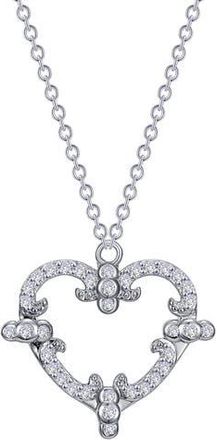 Lafonn Simulated Diamond Heart Pendant Necklace in Silver/Simulated Diamond at Nordstrom Rack