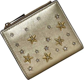 Jimmy Choo London Gold Leather Wallet (Bi-Fold) (Pre-Owned)